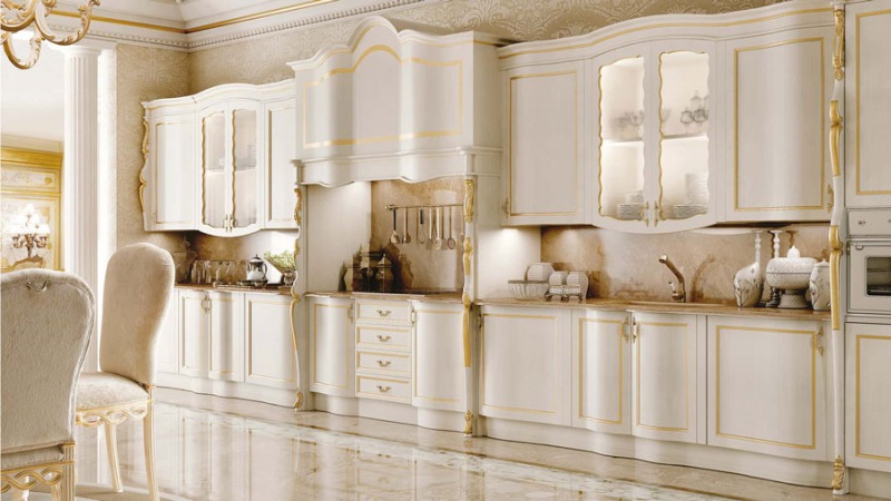 انواع مدل کابینت سفید طلایی مدرن و کلاسیک